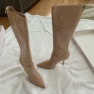 Jimmy choo flesh patent leather boots size 38